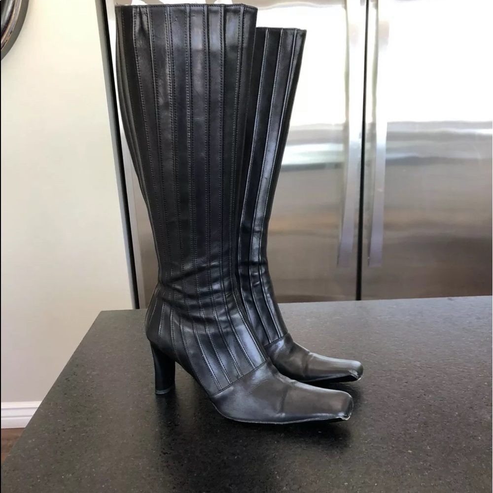 Vero Cuoio black leather tall boots